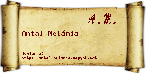 Antal Melánia névjegykártya
