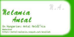 melania antal business card